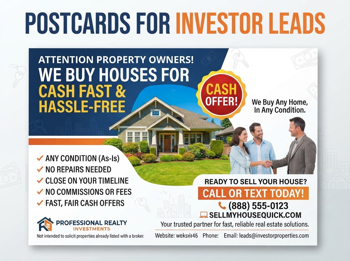 Postcards for Investor Leads: Finding Motivated Sellers in Your Area