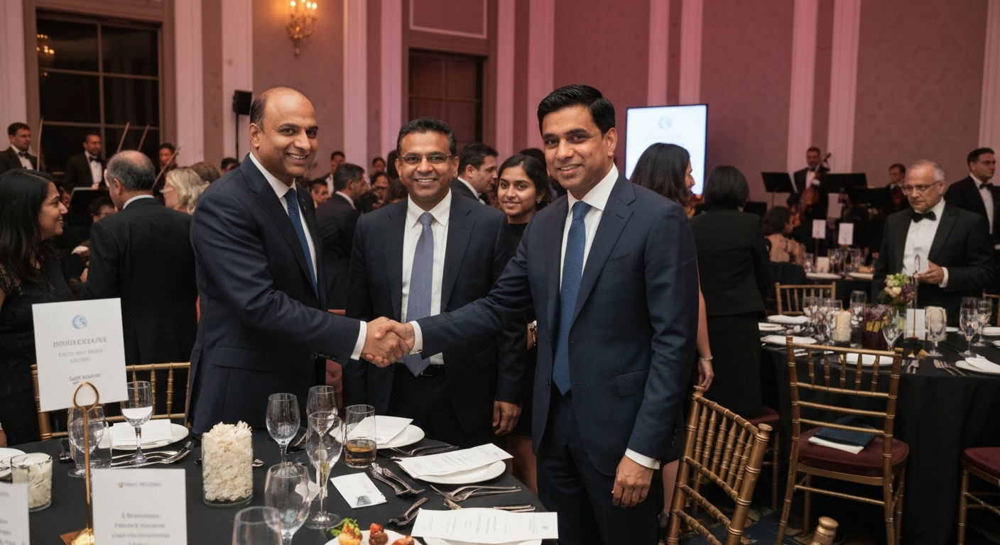 Corporate partners shaking hands