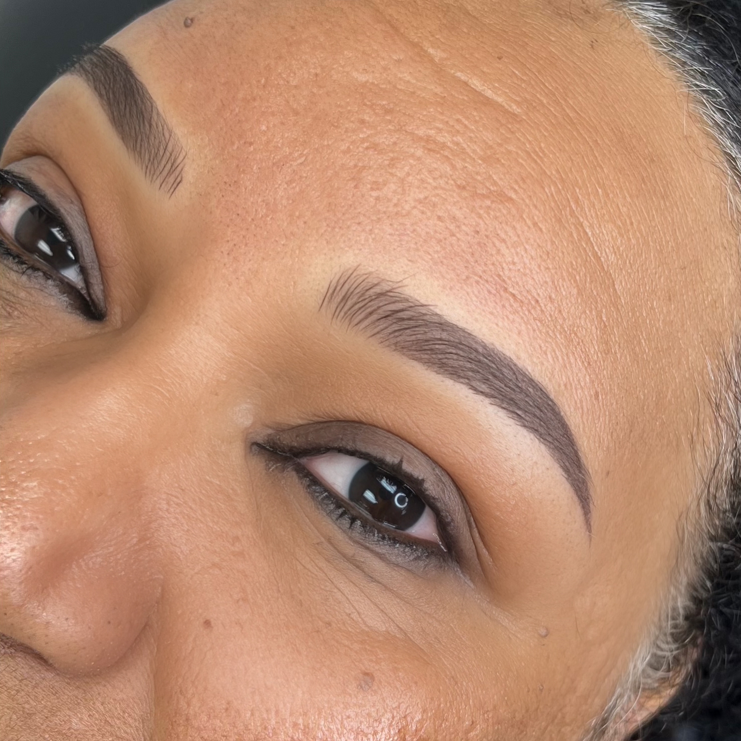 Close up of beautifully restored structured brows