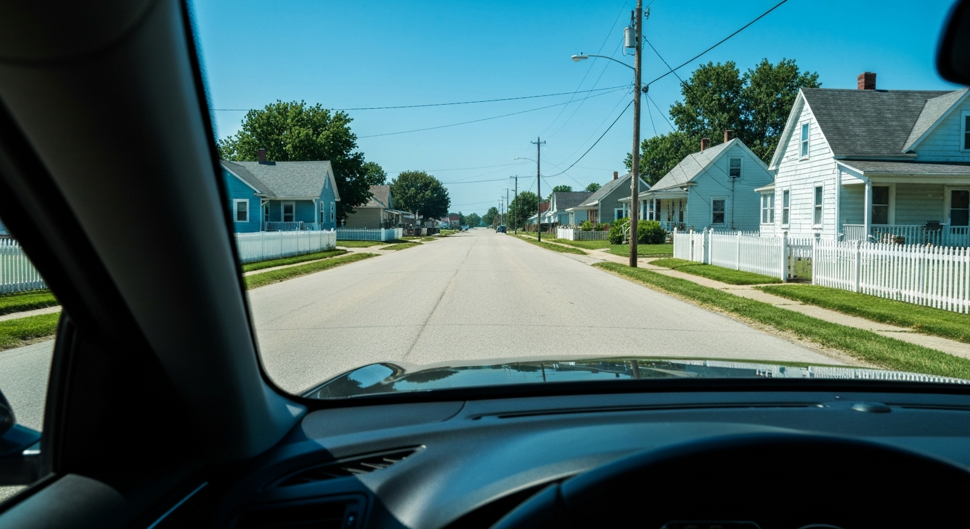 Small town street - driving for dollars