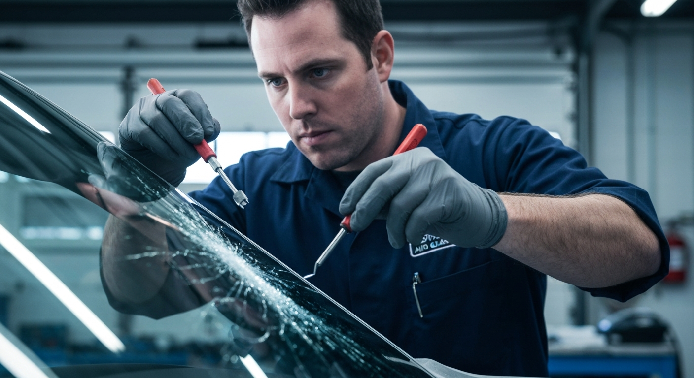 Auto glass repair process