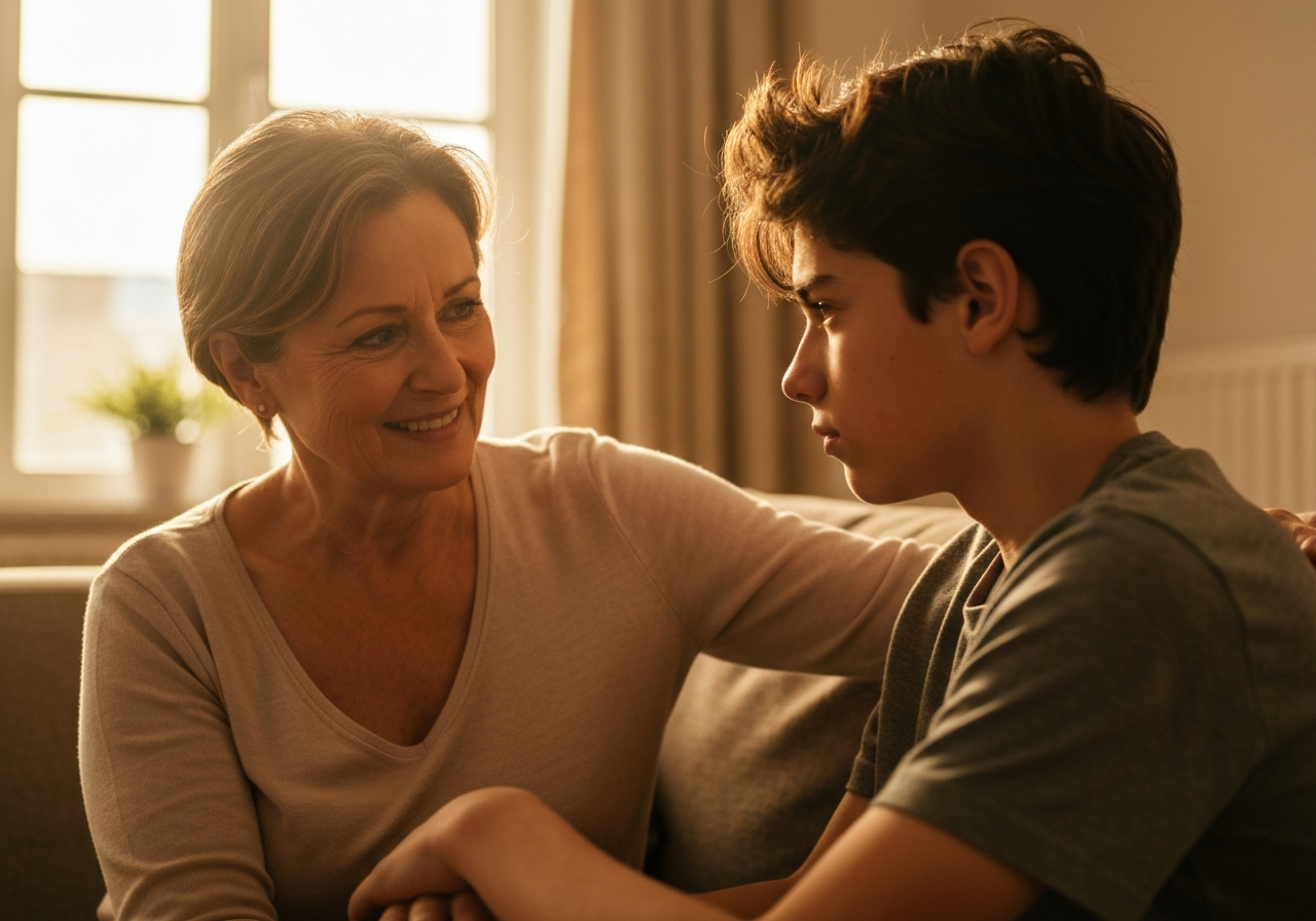 Parent and teenager connecting