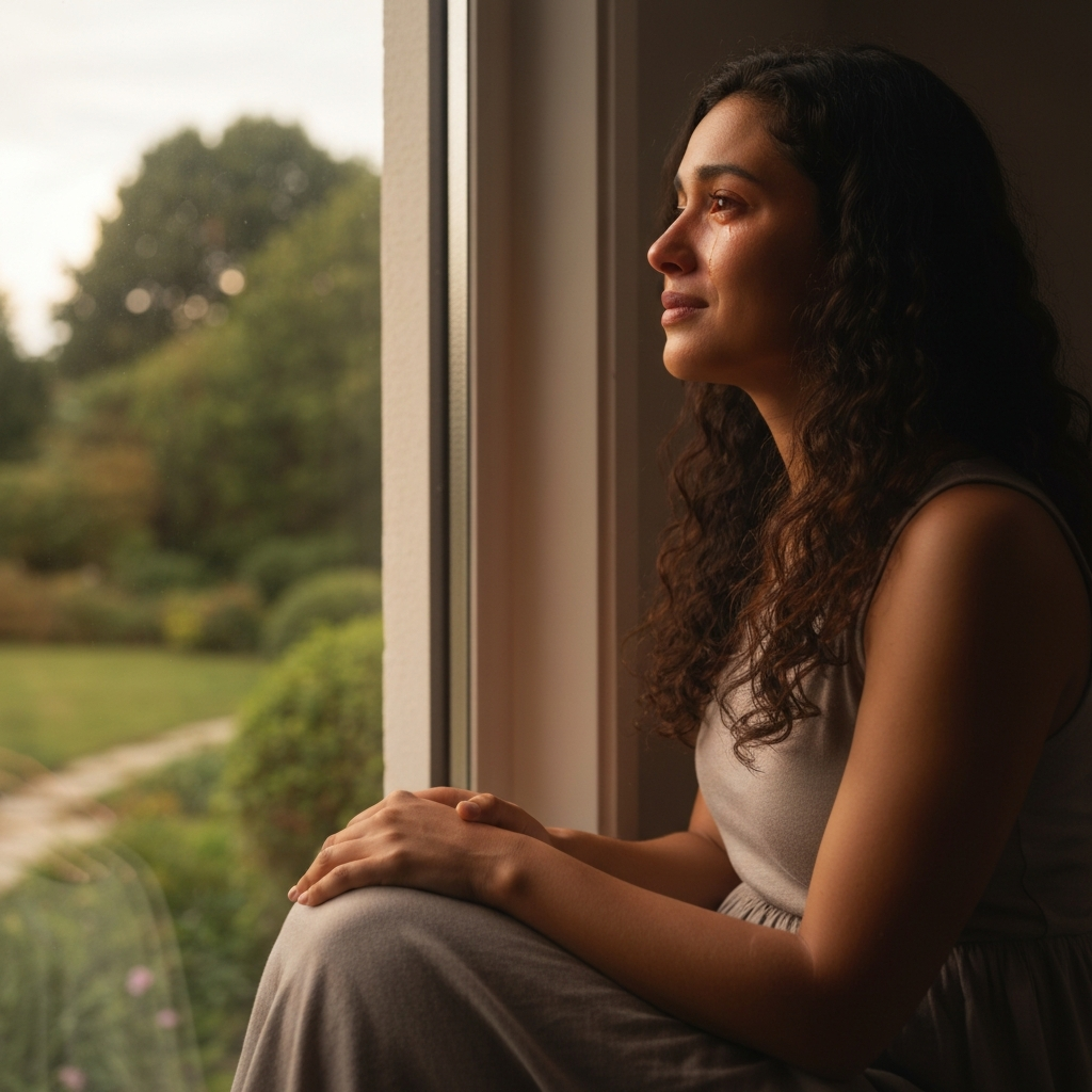 Parent finding moments of peace and happiness despite the sadness of being separated from their child