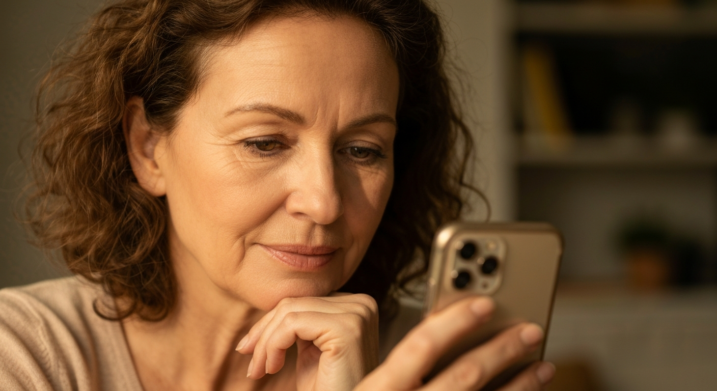 Parent looking at their phone waiting for their child to respond