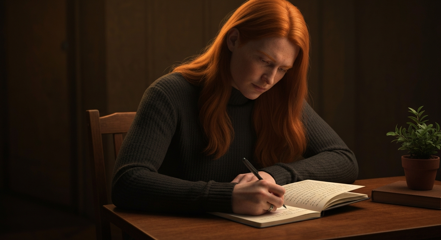 Person writing in a journal