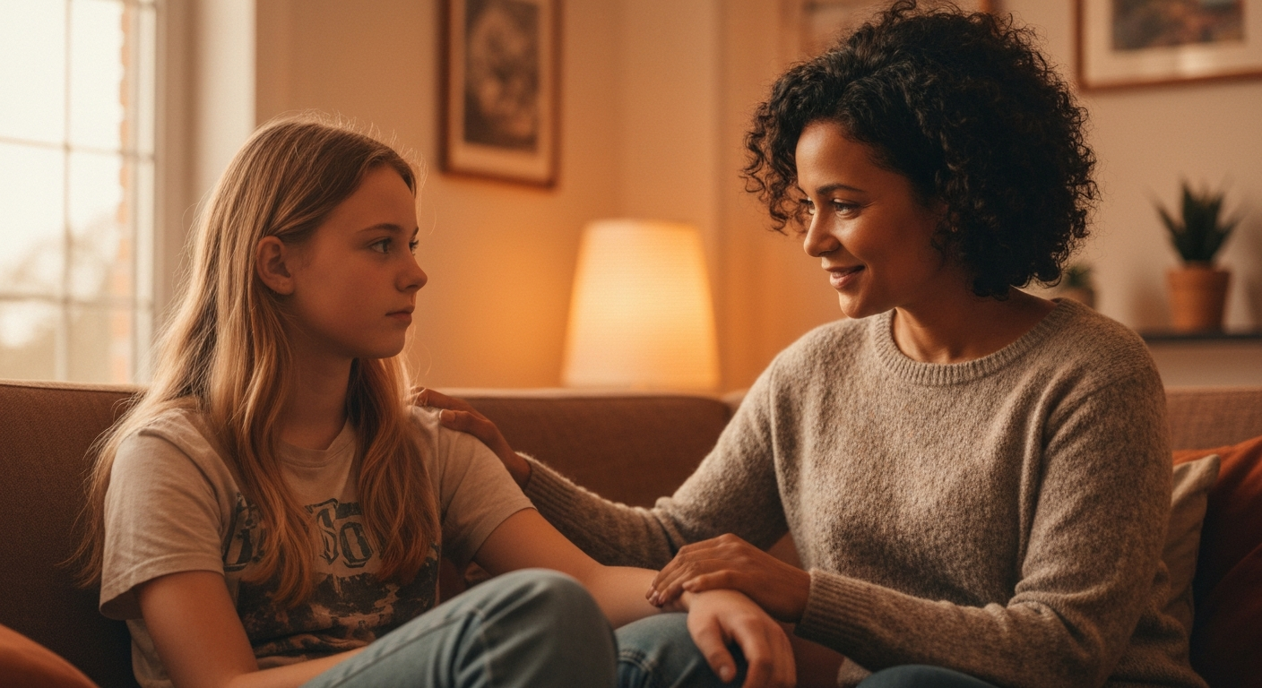 Parent and teenager connecting