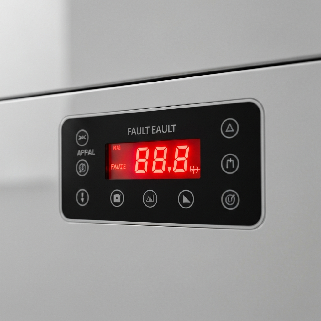 Boiler displaying a red fault error code