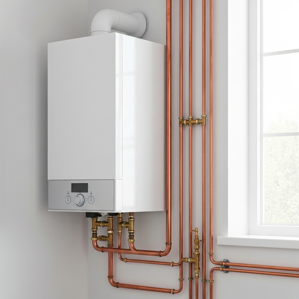Brand new modern high-efficiency combi boiler
