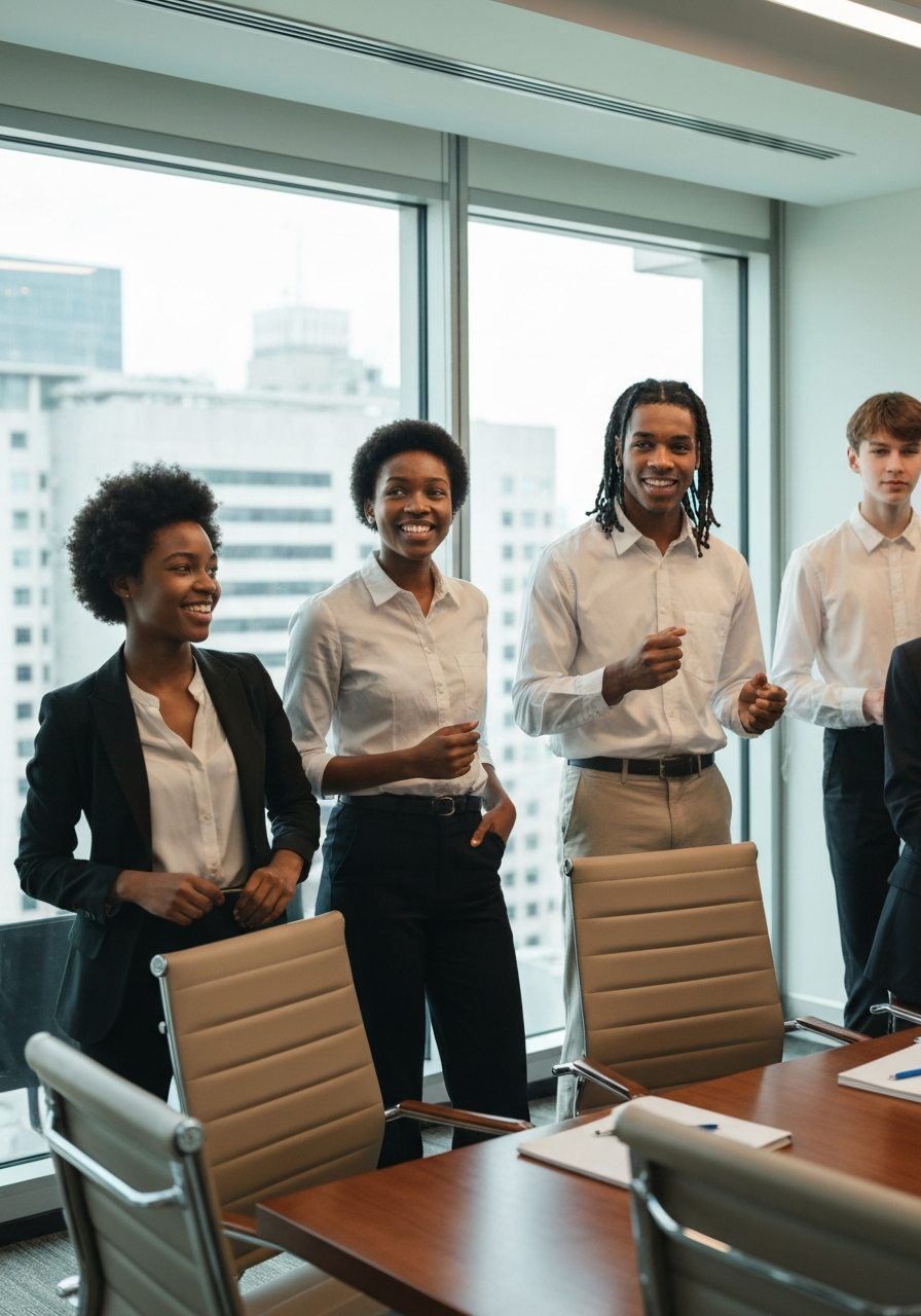 Teens in a professional setting