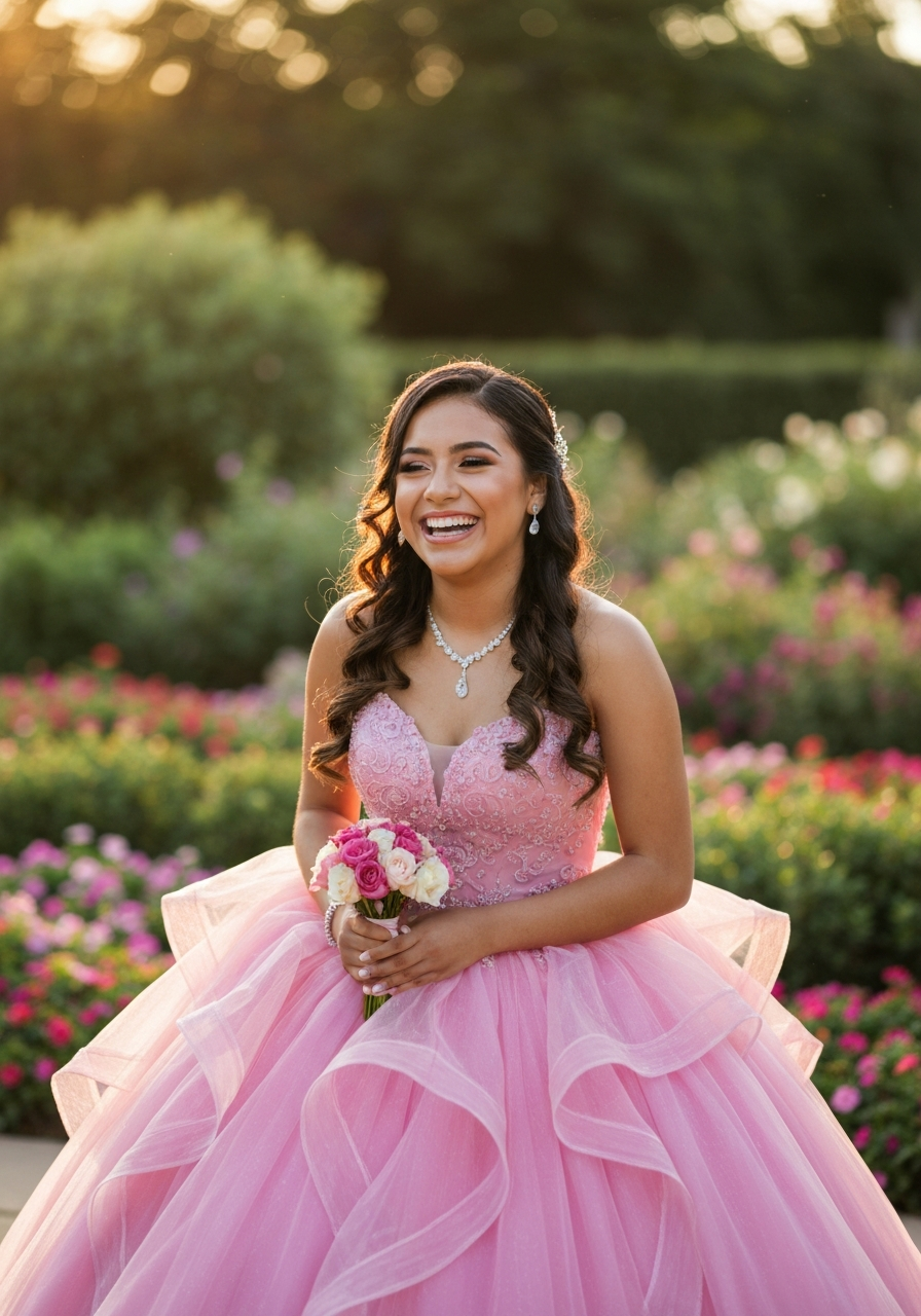 Real Quinceañera in Pink