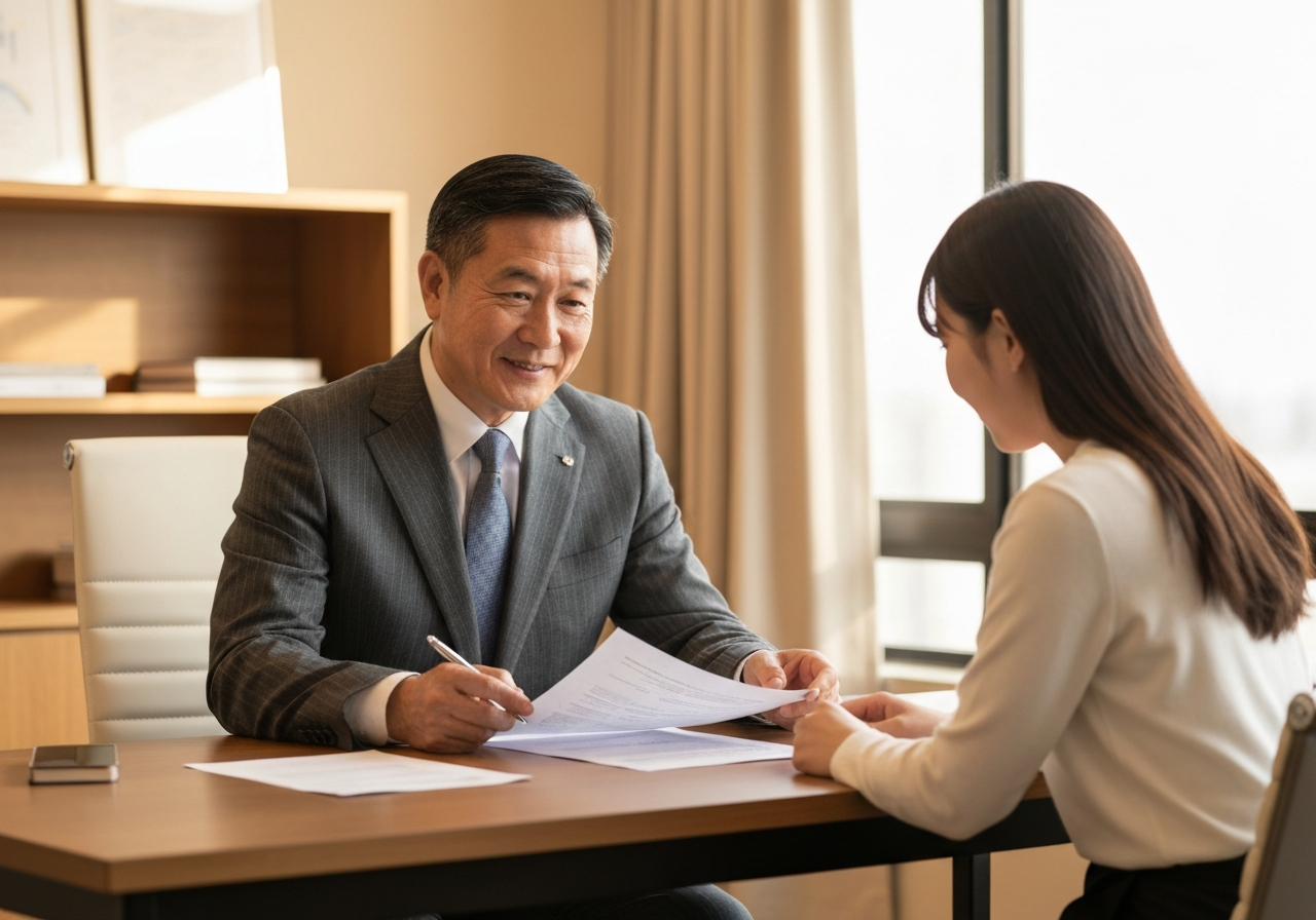 Advisor helping client with insurance planning