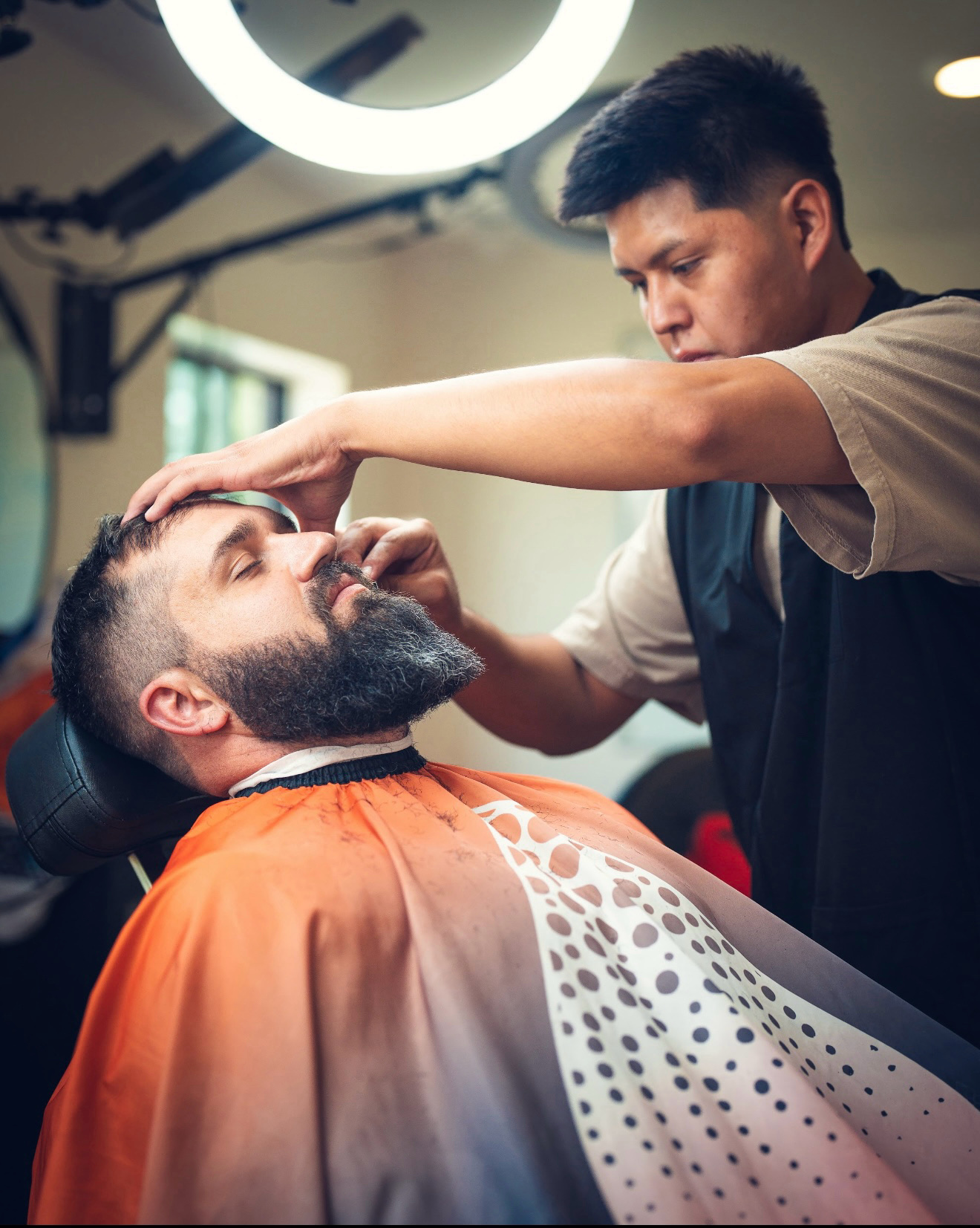 Detailed beard trim and line-up at Surgeon Cuts Barbershop, AZ