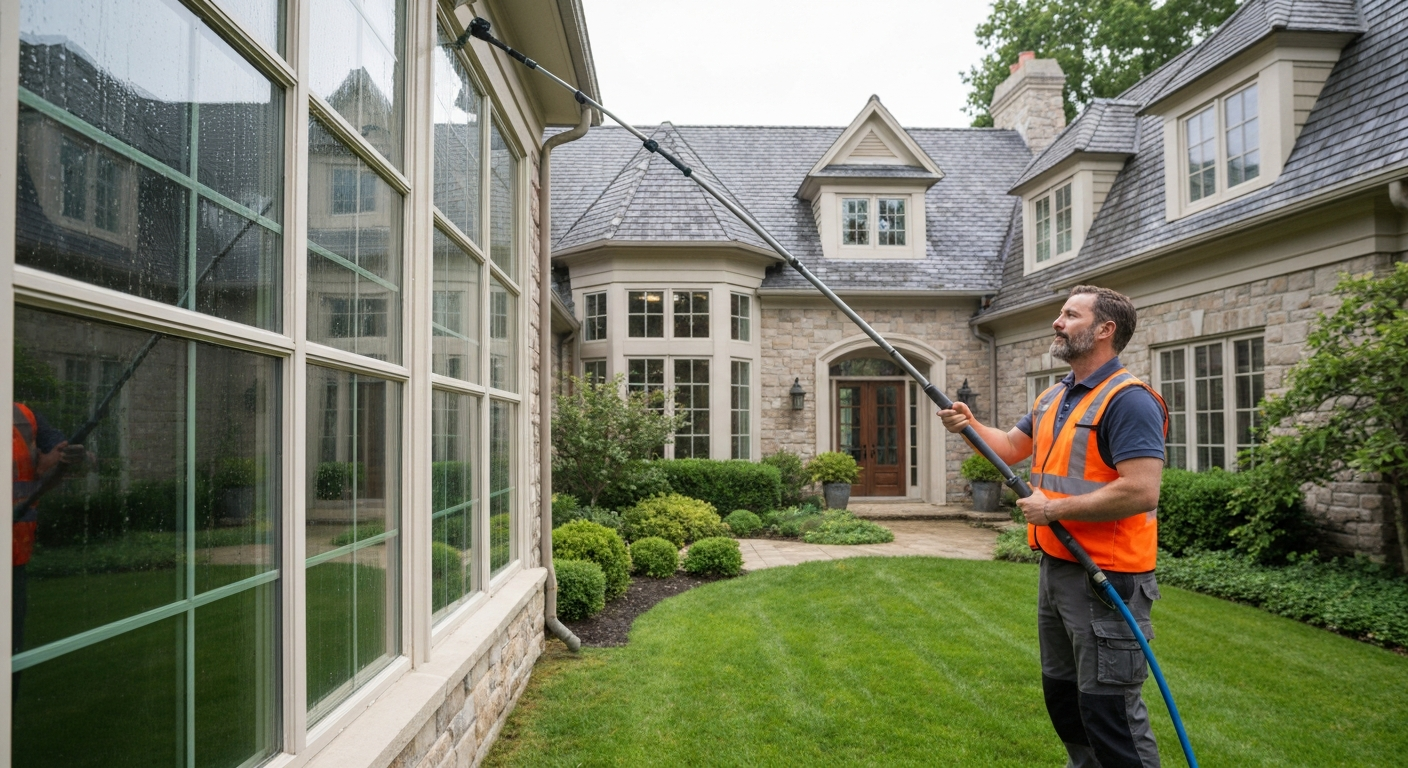 Window Cleaner with Water-Fed Pole