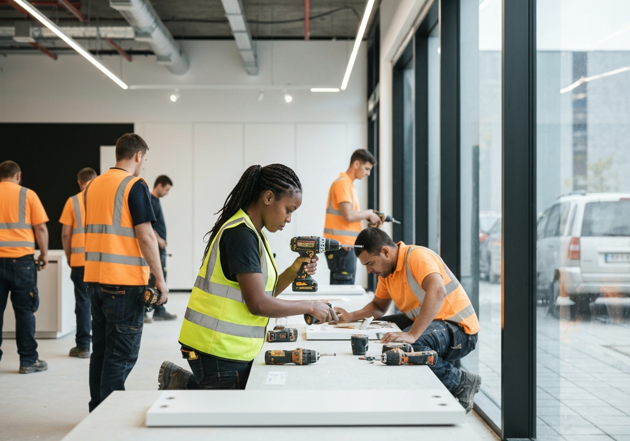 Commercial fixture installation site