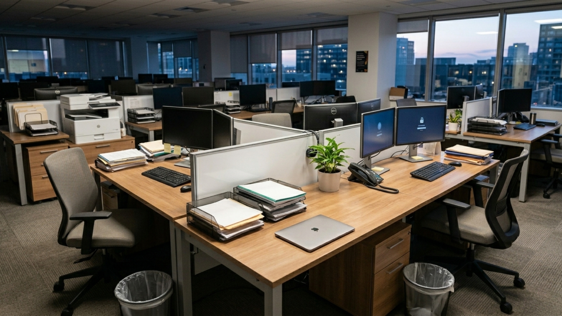 Clean organized office after cleaning