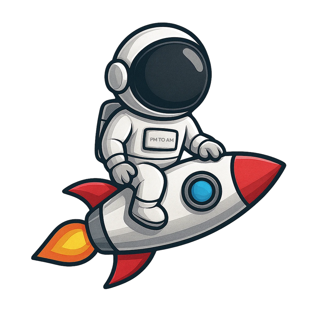 Astronaut riding a rocket to symbolize business growth and automation