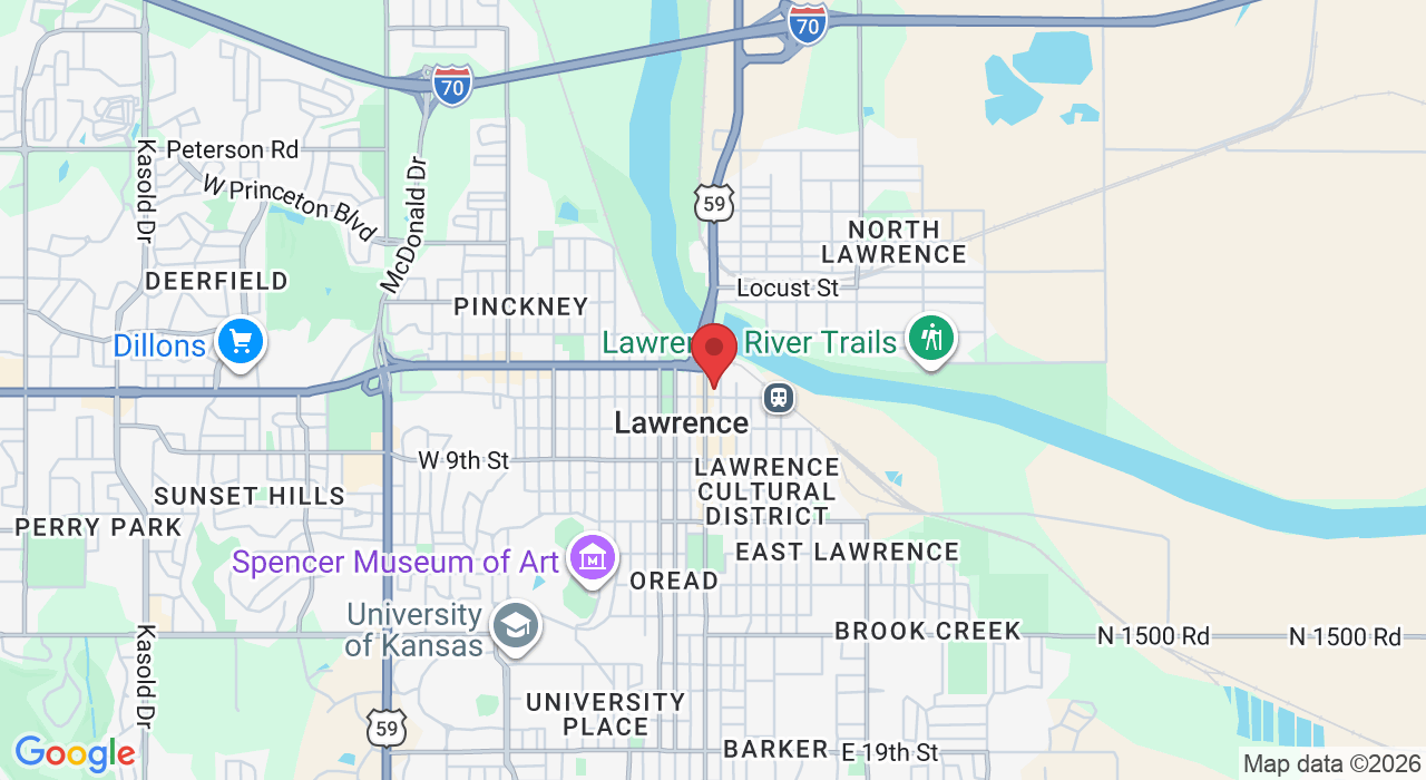 Map of Lawrence, KS