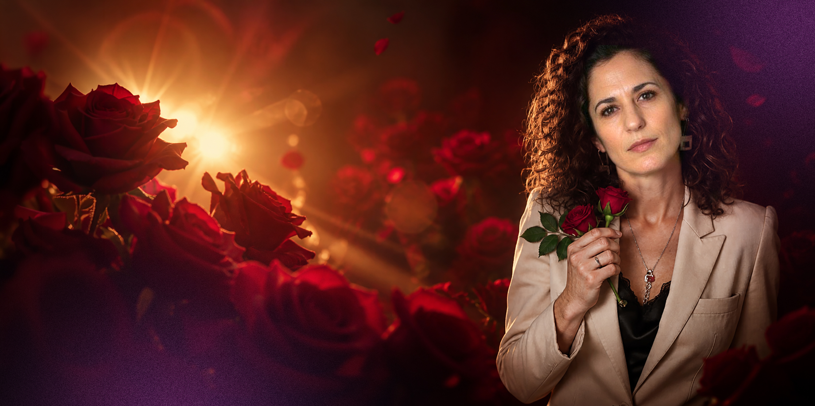 Hero background with red roses