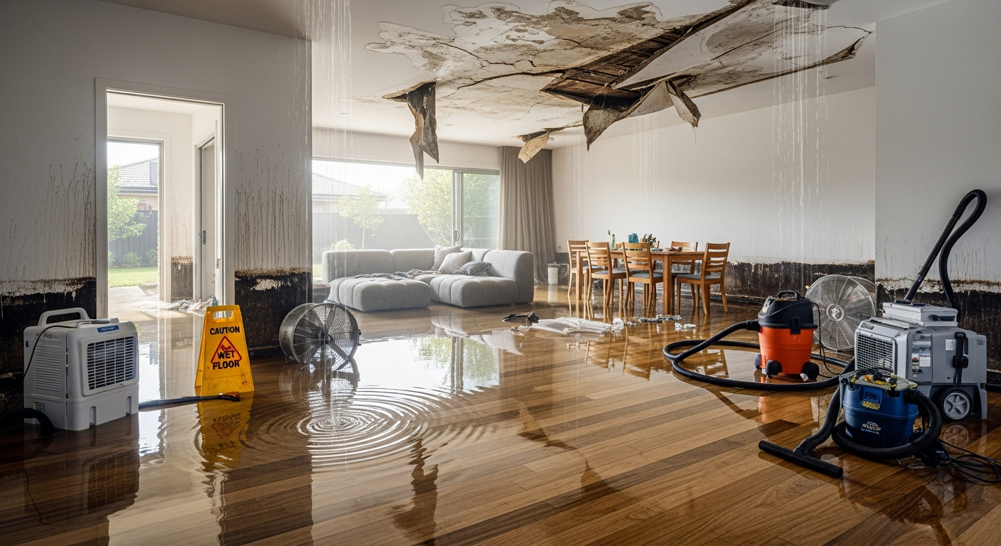 House with severe water damage