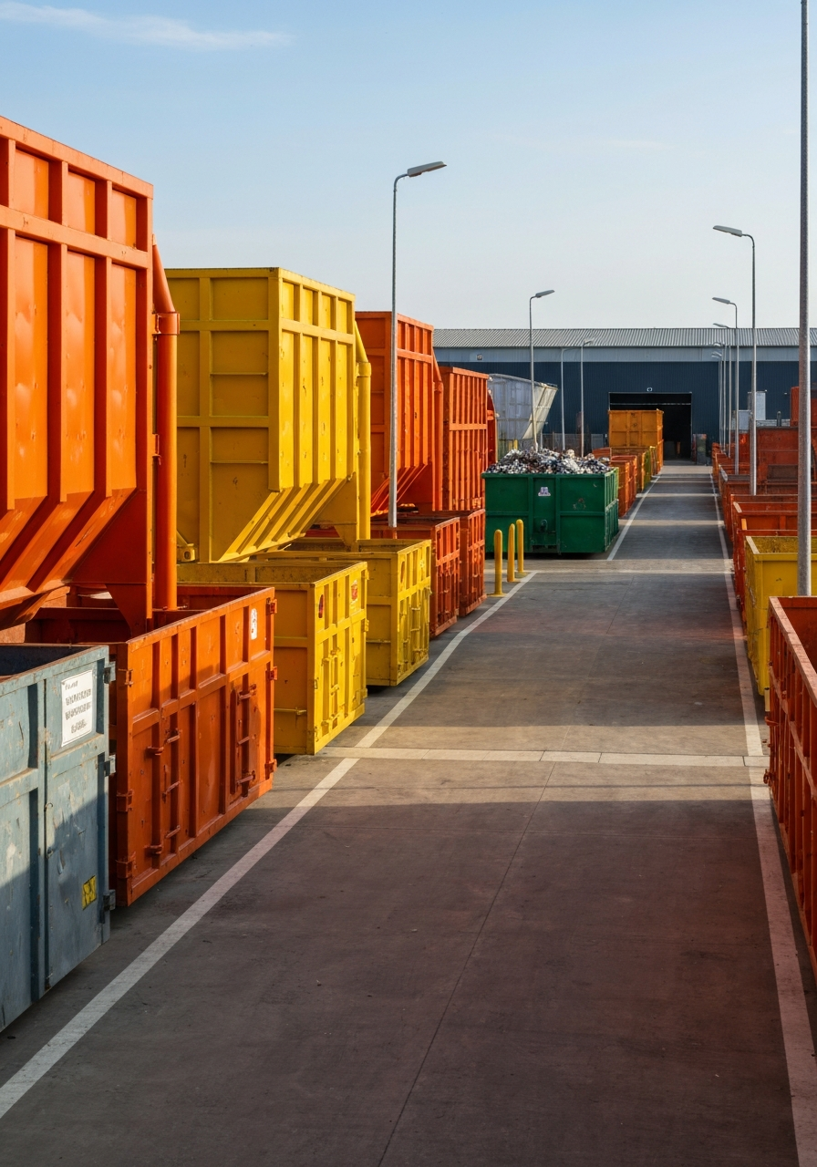 Modernes Recyclingzentrum mit Containern