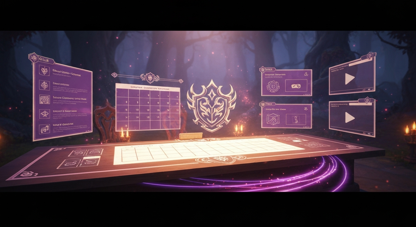Guild Strategy Table with Social Content