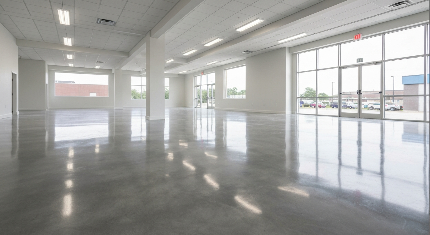 epoxy floor and polished concrete comparison for a Buffalo NY space