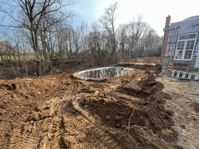 Before — pool excavation and site preparation London Ontario