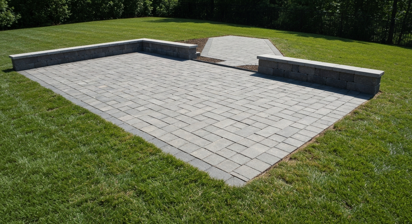 Premium paver patio after landscaping