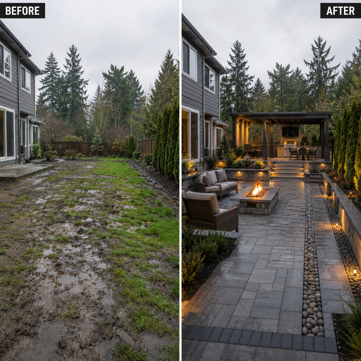 Luxury Outdoor Living Protection Before and After