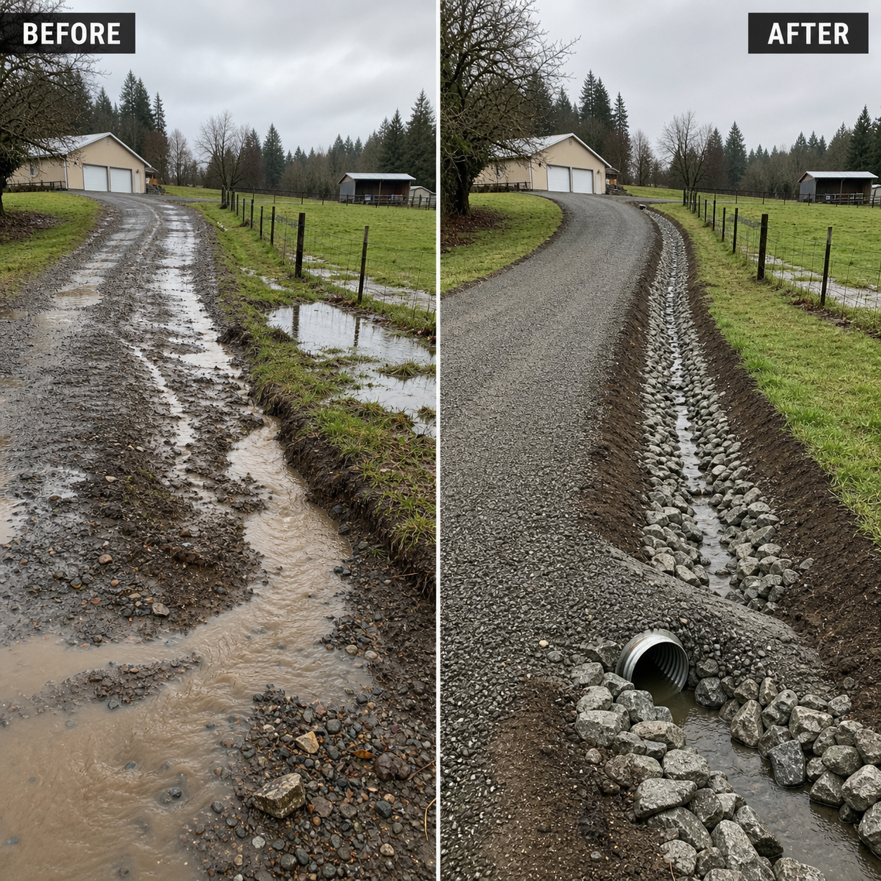 Acreage Stormwater Management Before and After