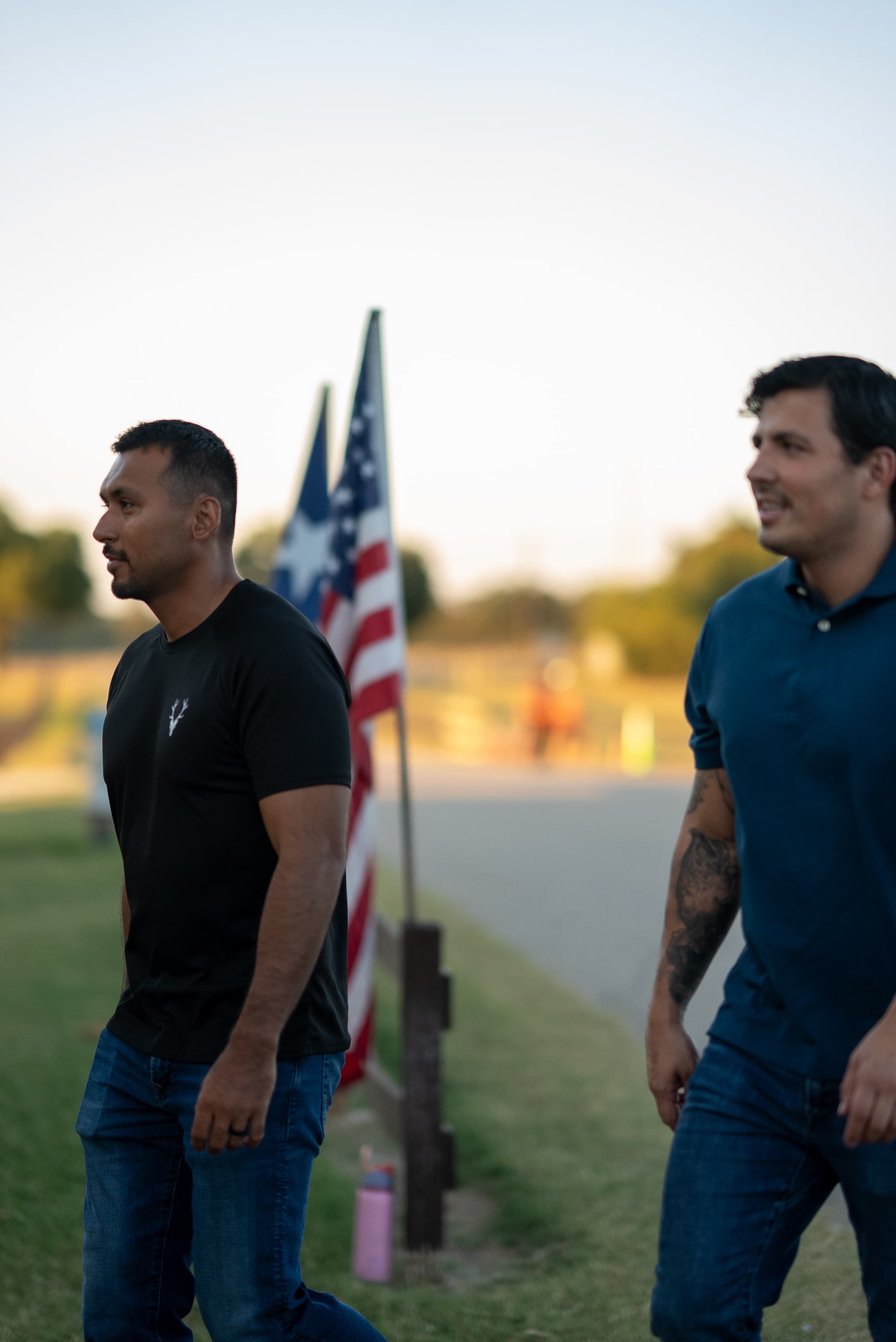 Walking with flag