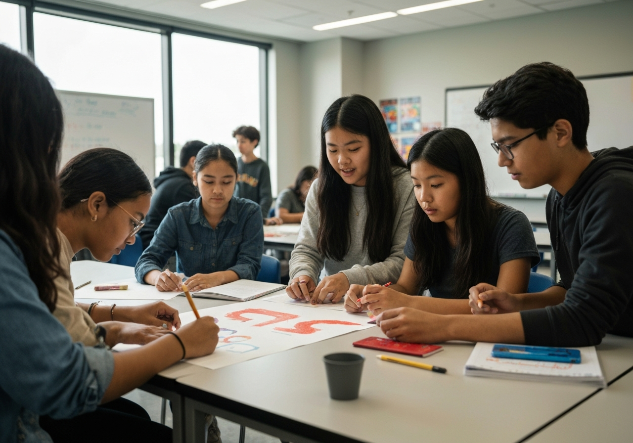 Students collaborating