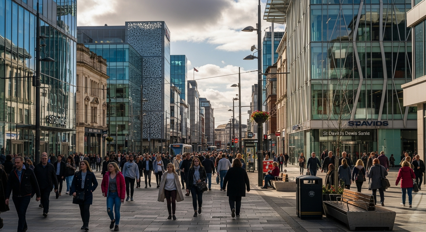 A view of Cardiff City Centre where we help local businesses grow with professional websites