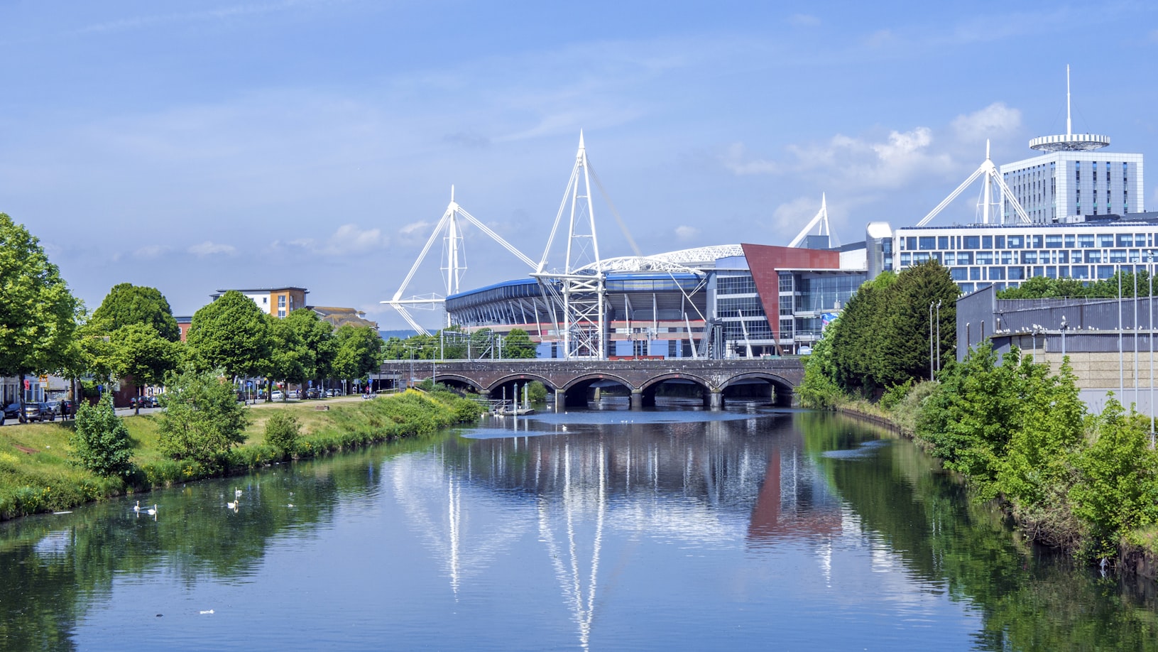 Cardiff city skyline viewed from Roath Park — home of Forte Web Solutions