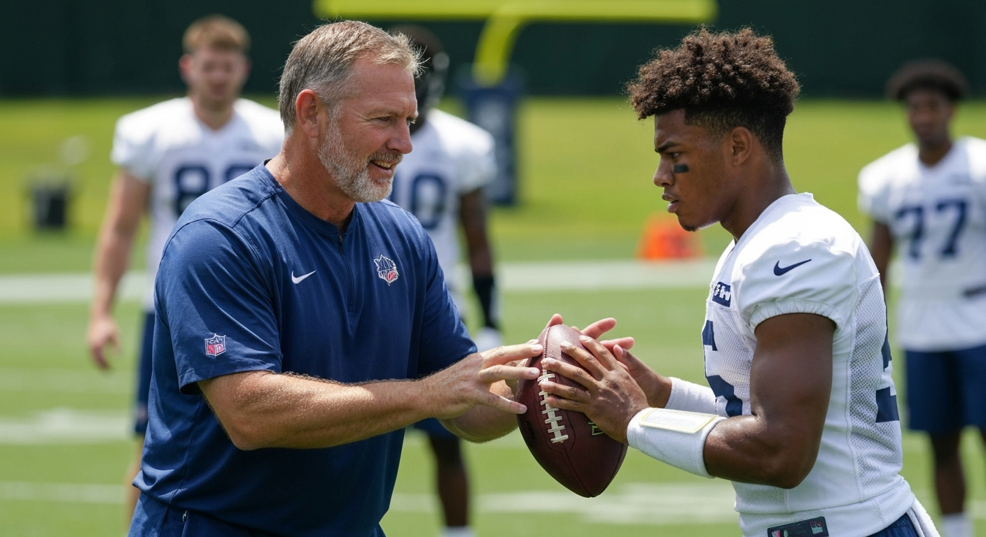 Coach working with QB