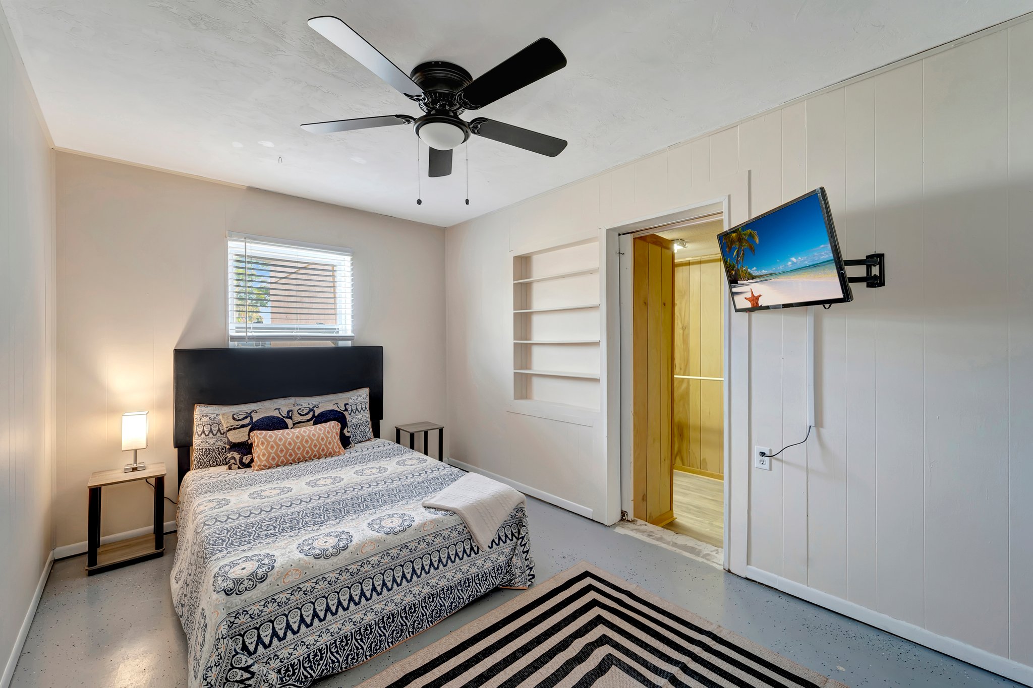 Bedroom with Shelves