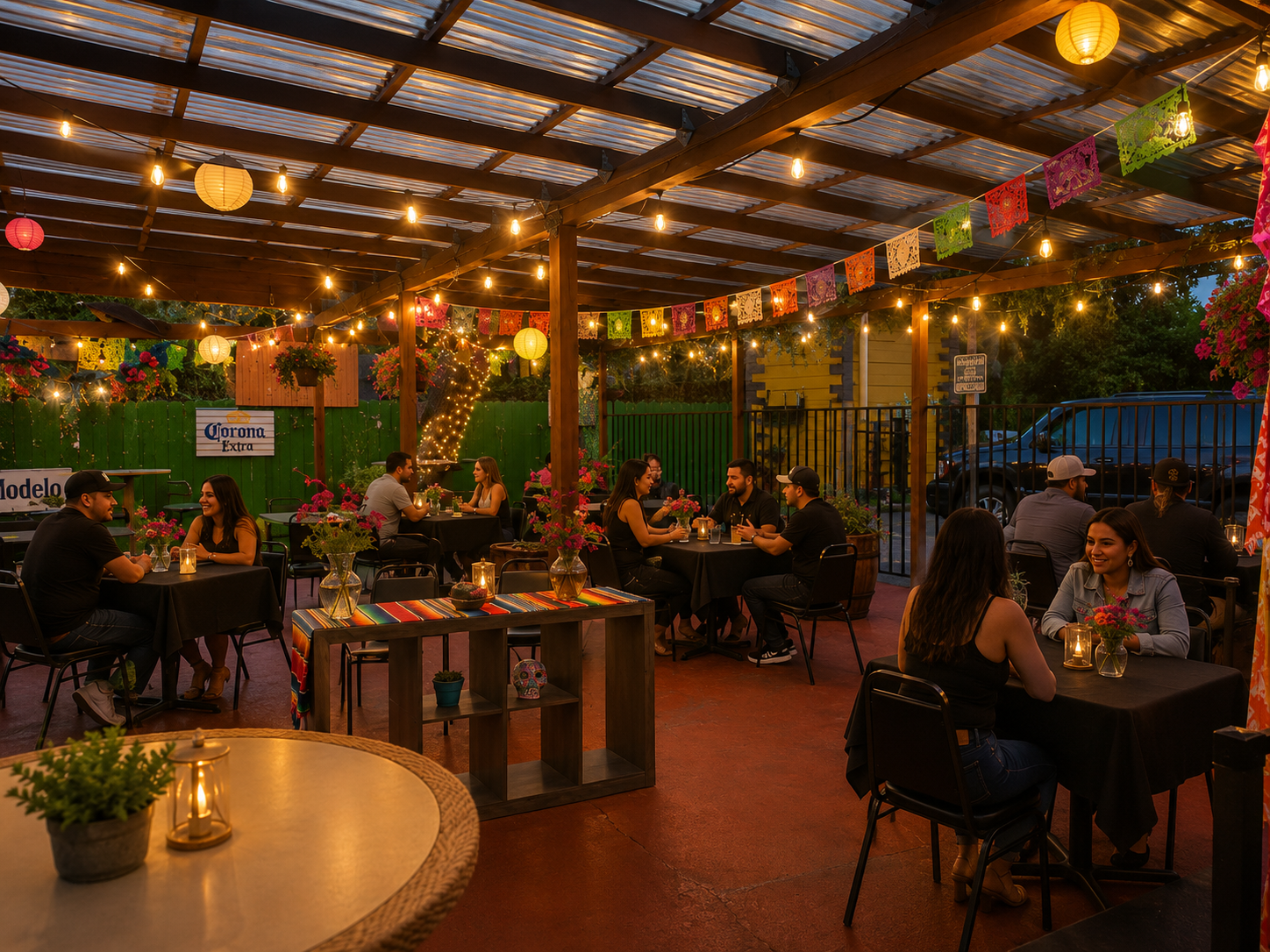 Nighttime Patio Dining in Stockton