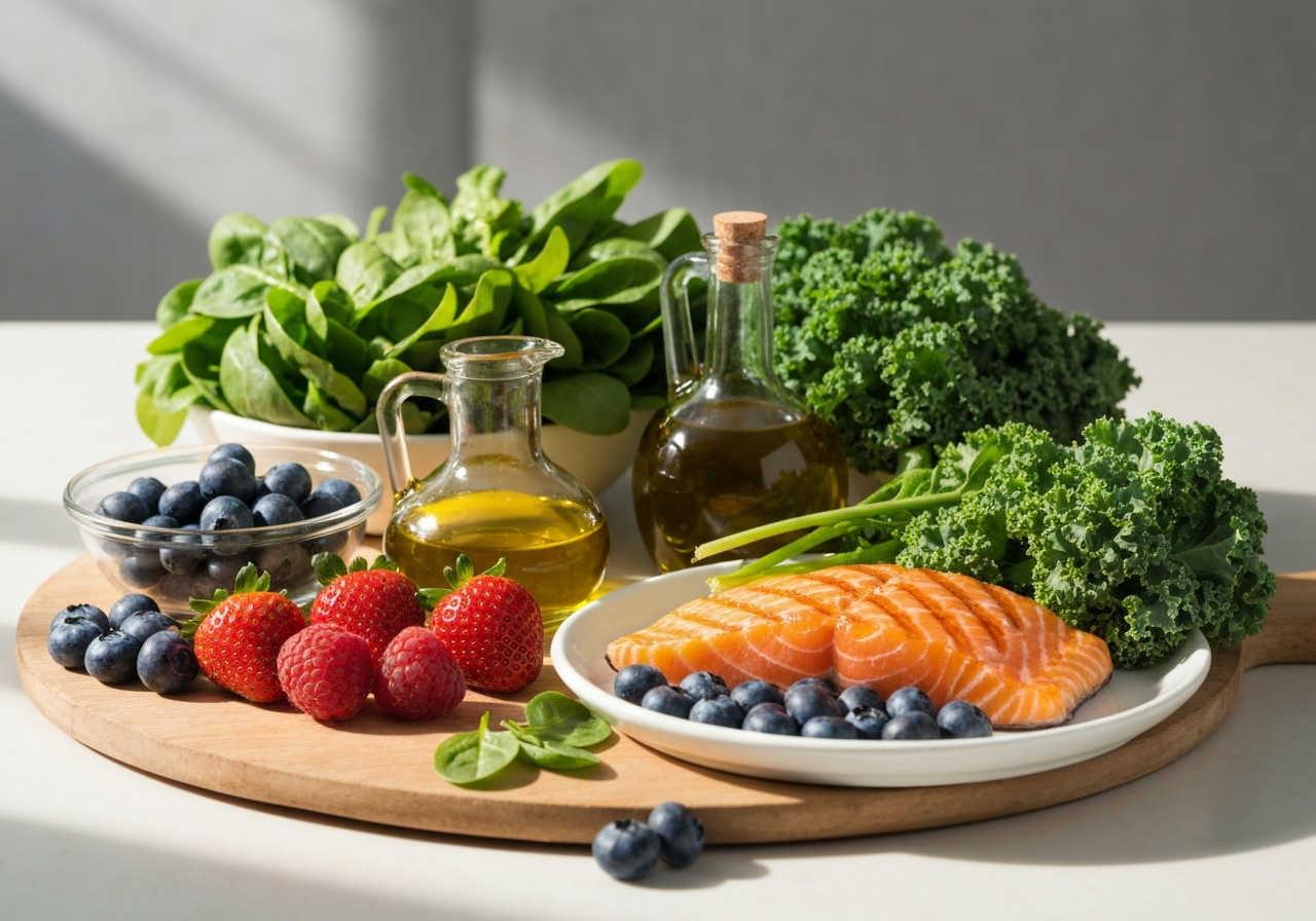 A vibrant arrangement of anti-inflammatory foods