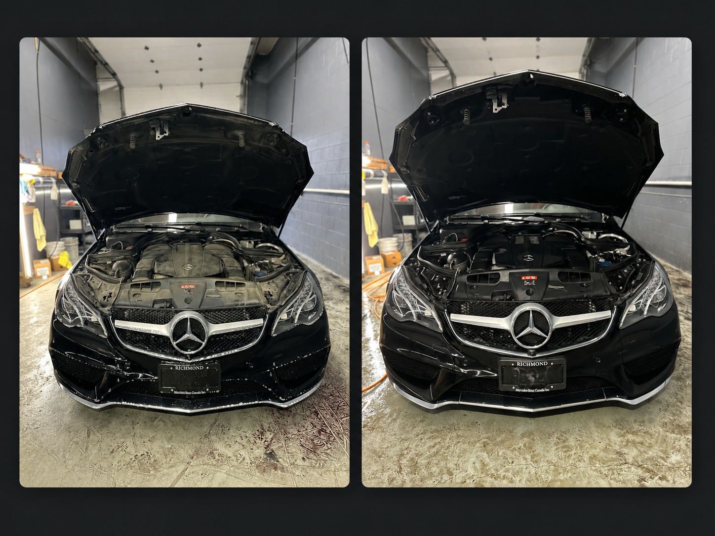 Mercedes exterior before and after detailing