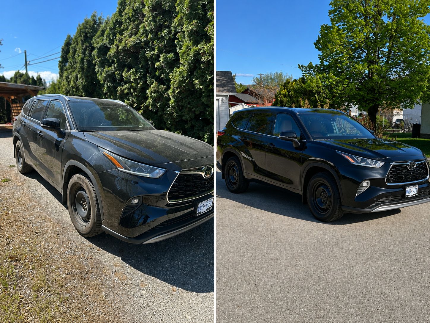 Toyota Highlander exterior front before and after detailing