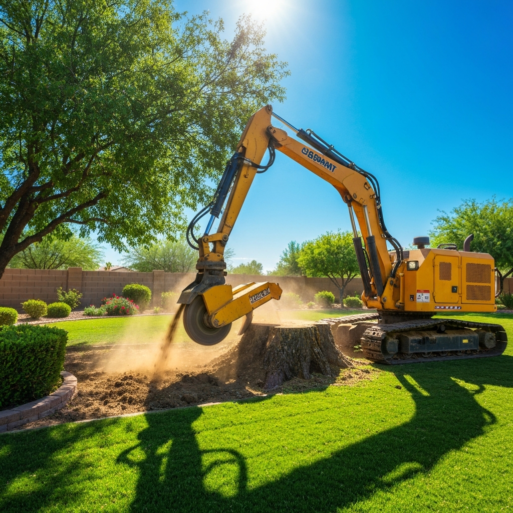 Detailed stump grinding service