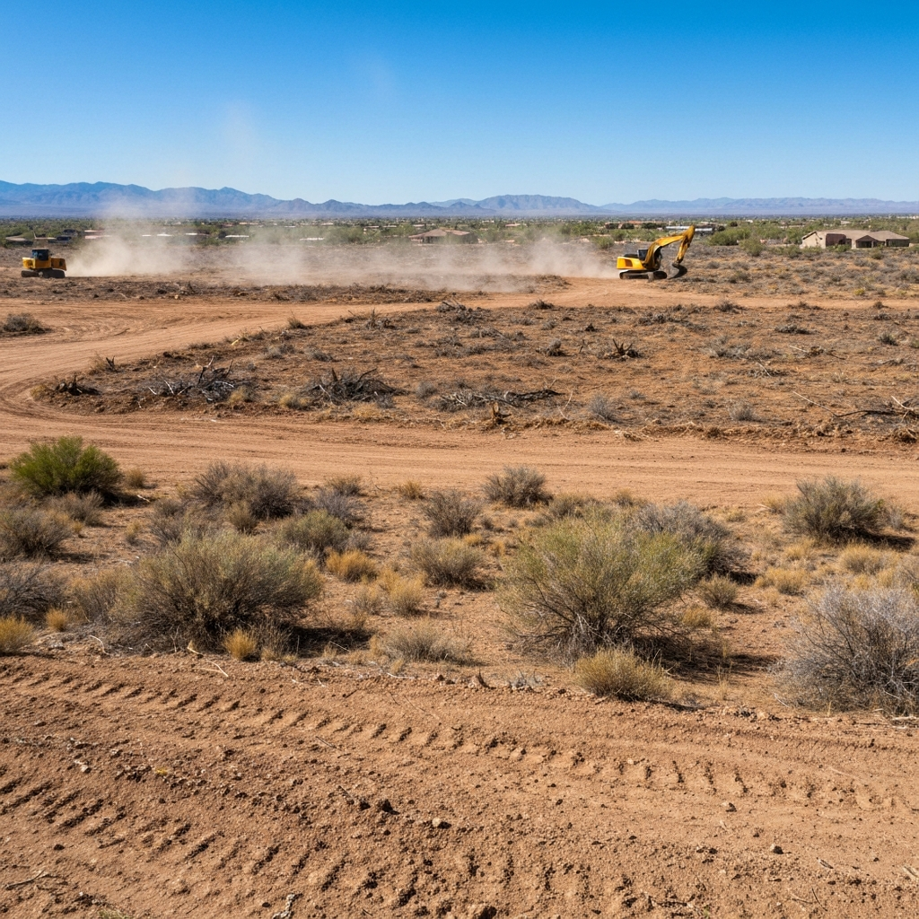 Lot clearing in Arizona desert