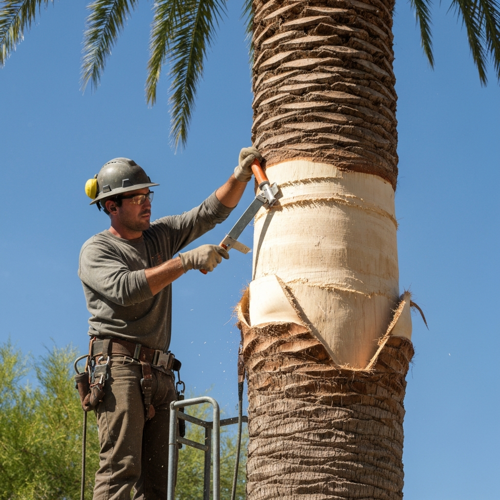 Detailed palm tree trimming service