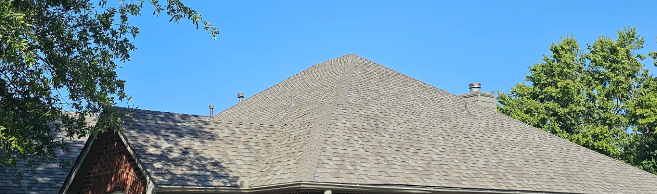Beautiful new roof replacement on a large home in Broken Arrow, OK