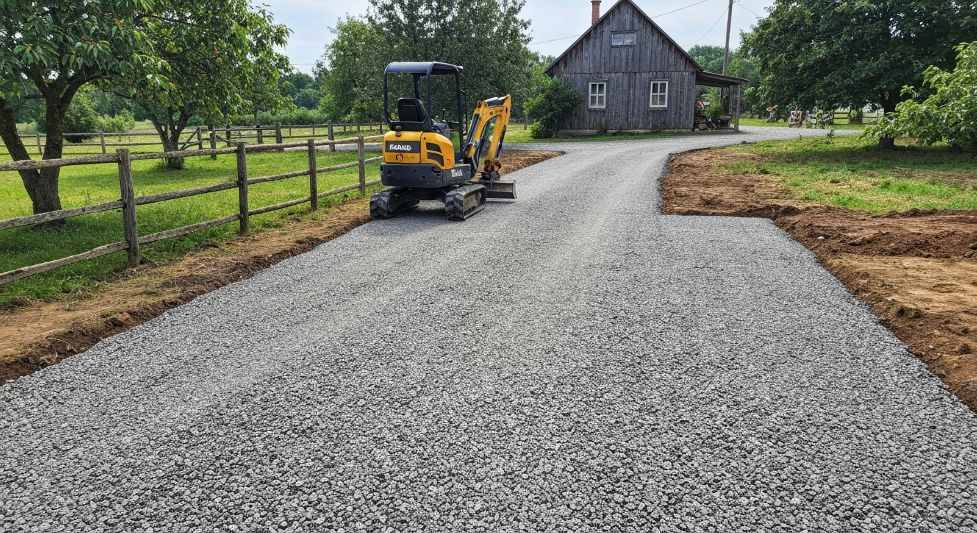 Driveway gravel path