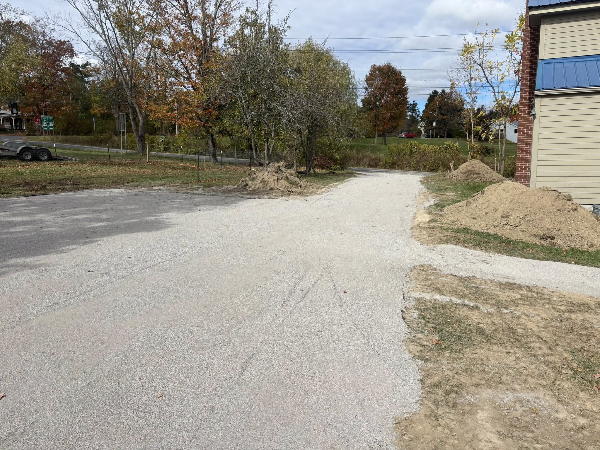 Finished gravel driveway extension