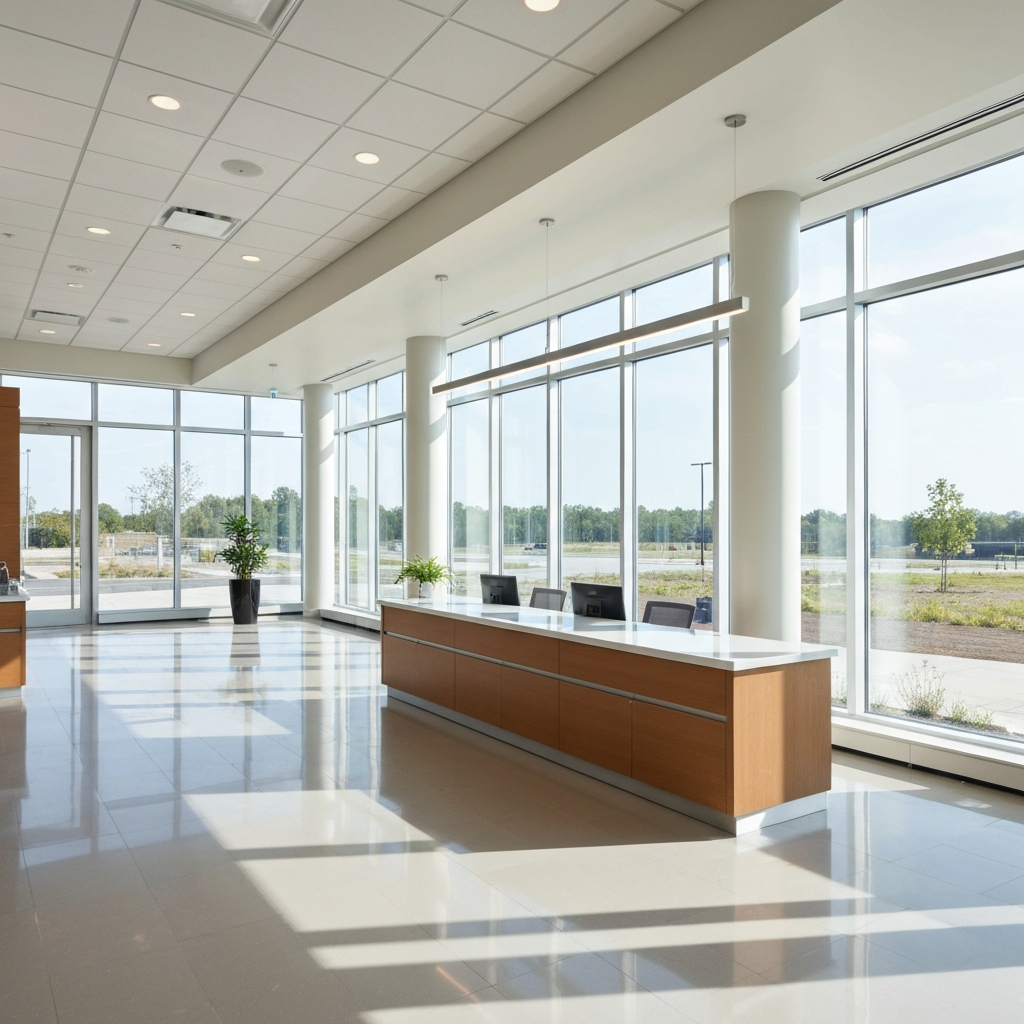Modern office reception in Manchester