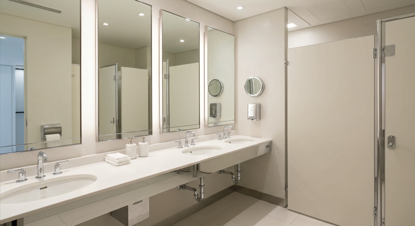 Clean retail restroom