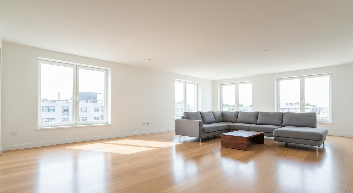 Spotless empty apartment after move out cleaning
