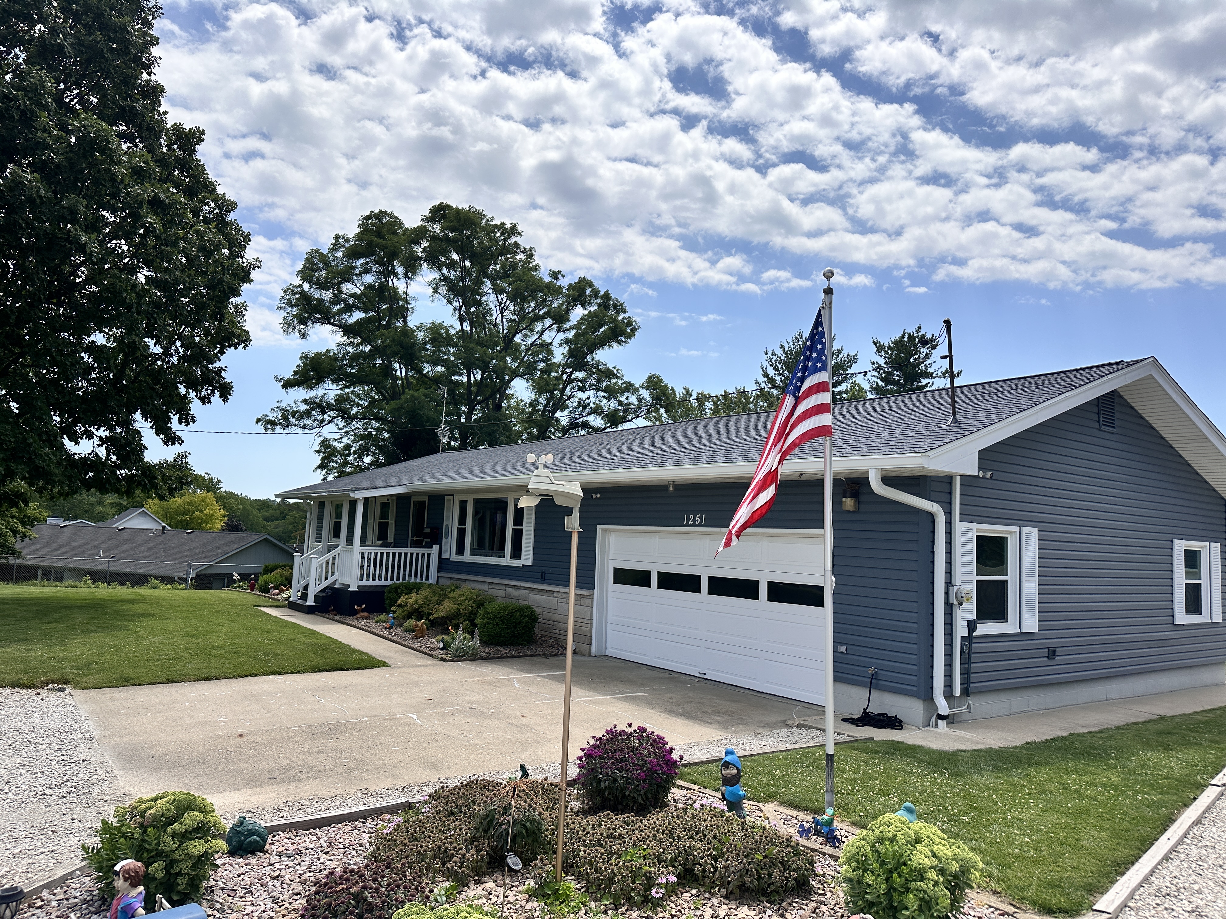 Finished install — Clean roofline with new seamless gutters. in Central IL